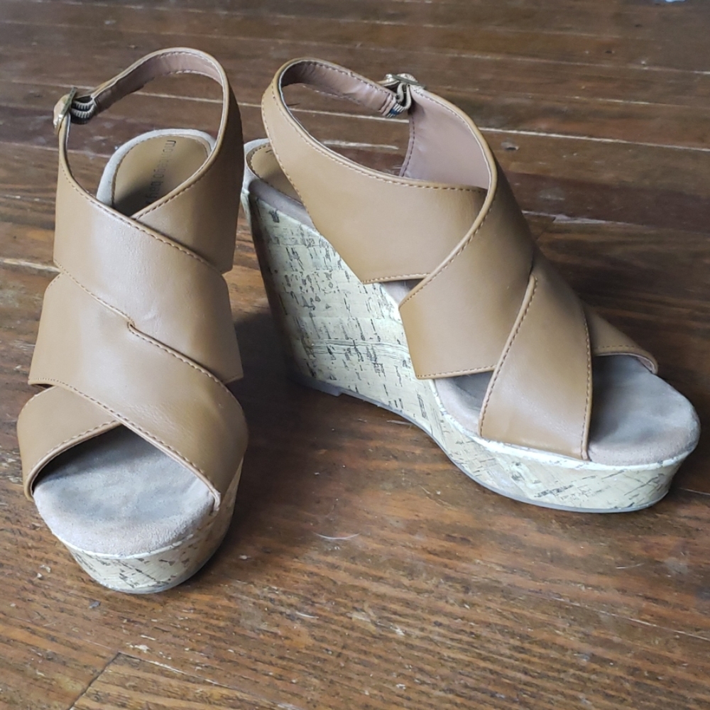 Tan Wedge Sandals